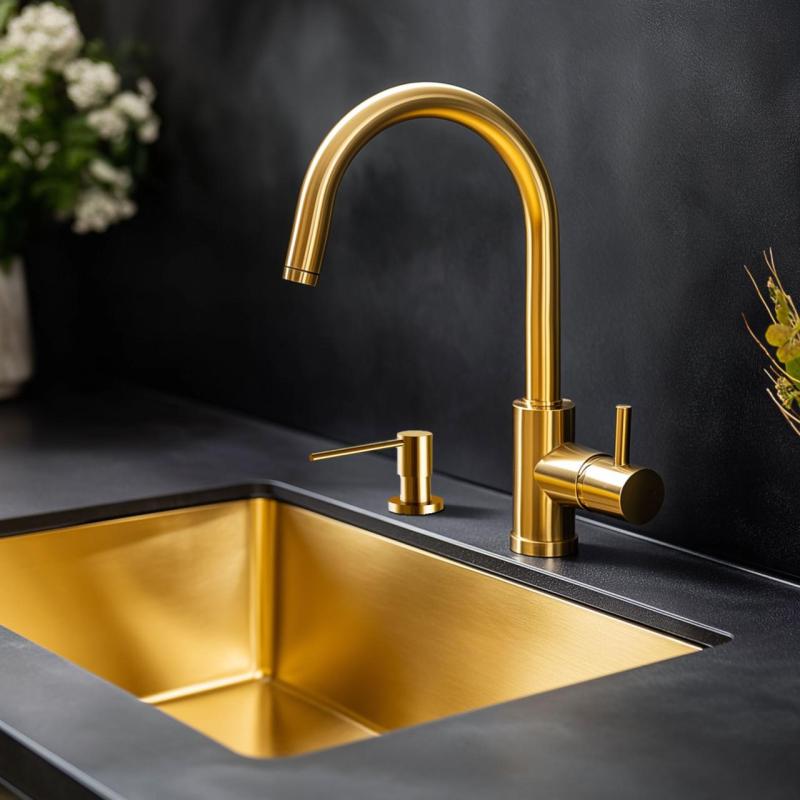 Ausmann Lirio Indbygget Sæbedispenser Guld opfyldes fra toppen 1208971199