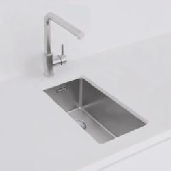 Pure.Sink Exclusivo lille rustfrit stål vask 18x40 cm 10mm radius undermontering, planmontering og overmontering PEX1840-02