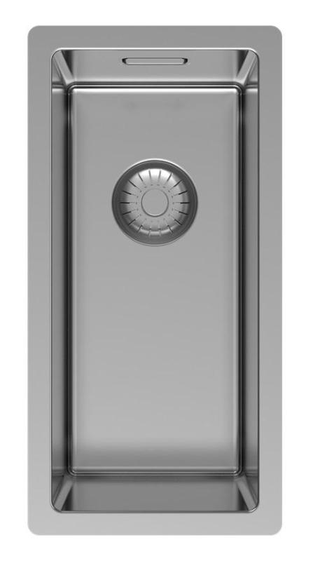 Pure.Sink Exclusivo lille rustfrit stål vask 18x40 cm 10mm radius undermontering, planmontering og overmontering PEX1840-02
