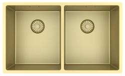 Pure.Sink Prestige Dobbelt Gylden vask 70x40 cm 10mm radius undermontering, fladmontering og overmontering PPG343440-60