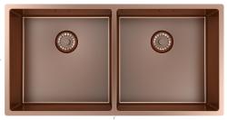 Pure.Sink Prestige Dobbelt Kobber vask 82x40 cm 10mm radius undermontering, fladmontering og overmontering PPG404040-62