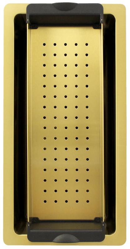 Pure.Sink Exclusivo lille gylden vask 18x40 cm 10mm radius undermontering, planmontering og overmontering PEX1840-60