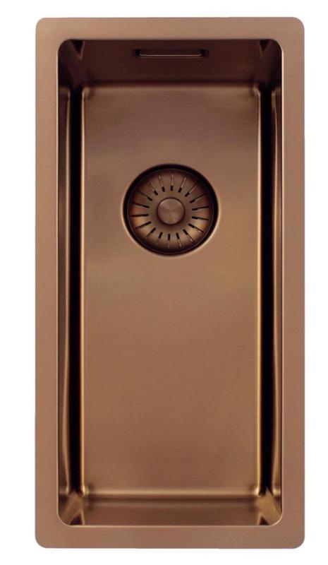 Pure.Sink Exclusivo lille kobber vask 18x40 cm 10mm radius undermontering, planmontering og overmontering PEX1840-62