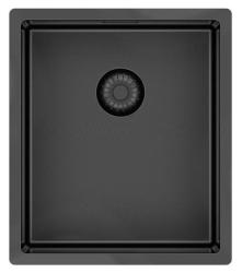 Pure.Sink Exclusivo Gun metal vask 34x40 cm 10mm radius underbygning, planbygning og overbygning PEX3440-61