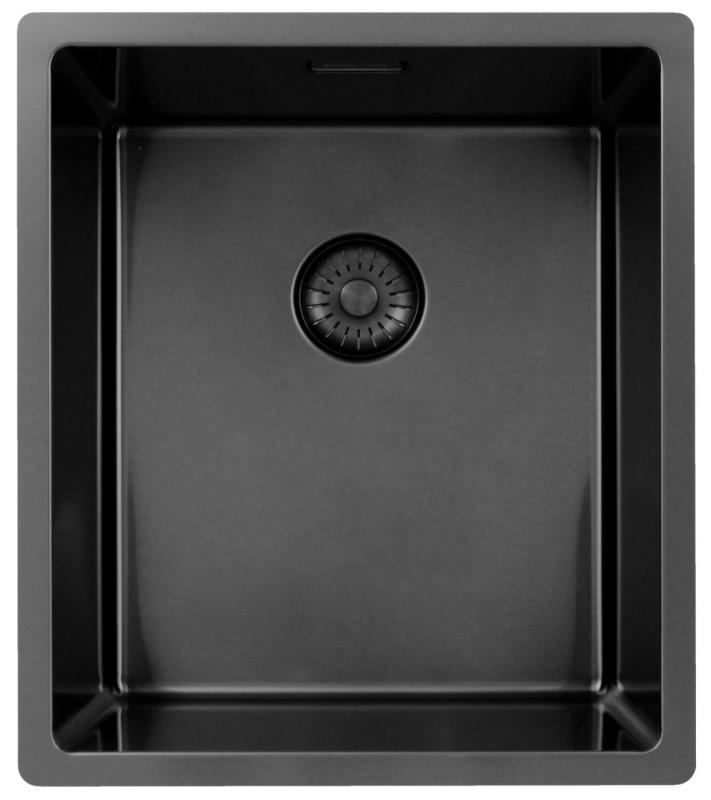Pure.Sink Exclusivo Gun metal vask 34x40 cm 10mm radius underbygning, planbygning og overbygning PEX3440-61