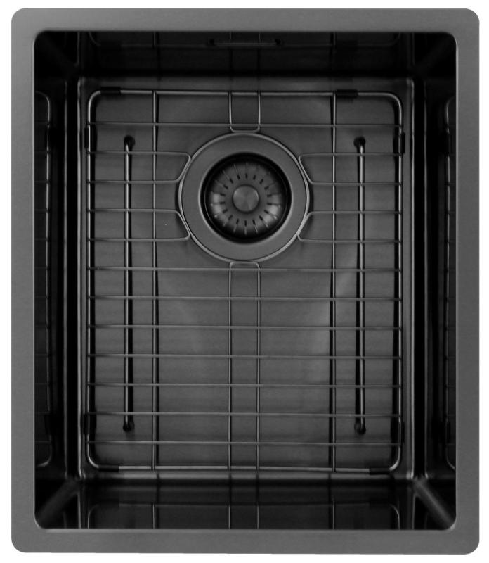 Pure.Sink Exclusivo Gun metal vask 34x40 cm 10mm radius underbygning, planbygning og overbygning PEX3440-61