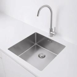 Pure.Sink Exclusivo RVS vask 40x40 cm 10mm radius underbygning, planbygning og overbygning PEX4040-02