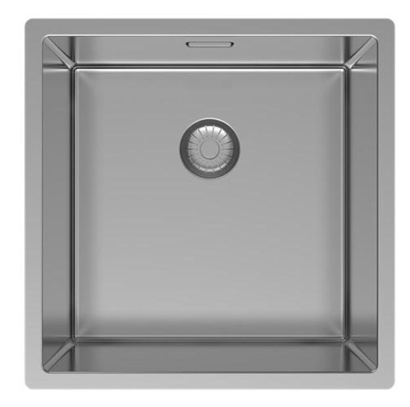 Pure.Sink Exclusivo RVS vask 40x40 cm 10mm radius underbygning, planbygning og overbygning PEX4040-02