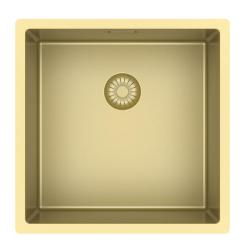 Pure.Sink Exclusivo Guld vask 40x40 cm 10mm radius underbygning, planbygning og overbygning PEX4040-60
