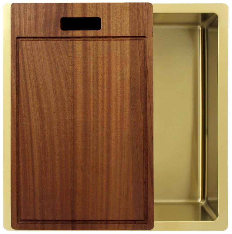 Pure.Sink Exclusivo Guld vask 40x40 cm 10mm radius underbygning, planbygning og overbygning PEX4040-60