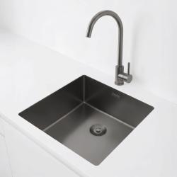 Pure.Sink Exclusivo Gun metal vask 40x40 cm 10mm radius undermontering, planmontering og overmontering PEX4040-61