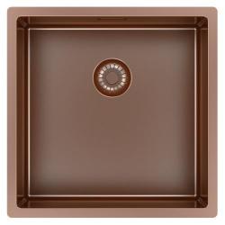 Pure.Sink Exclusivo Kobber vask 40x40 cm 10mm radius underbygning, planbygning og overbygning PEX4040-62