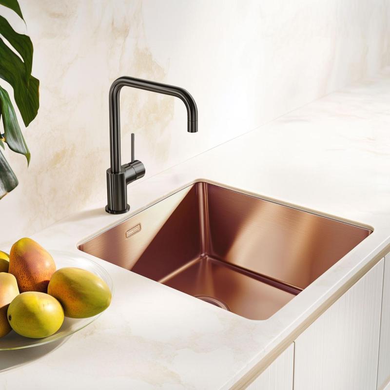 Pure.Sink Exclusivo Kobber vask 40x40 cm 10mm radius underbygning, planbygning og overbygning PEX4040-62