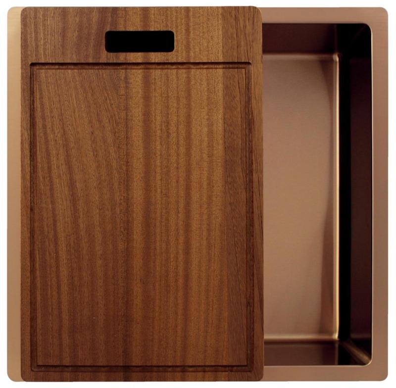 Pure.Sink Exclusivo Kobber vask 40x40 cm 10mm radius underbygning, planbygning og overbygning PEX4040-62