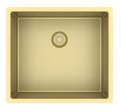 Pure.Sink Exclusivo Guld vask 45x40 cm 10mm radius undermontering, planmontering og overmontering PEX4540-60