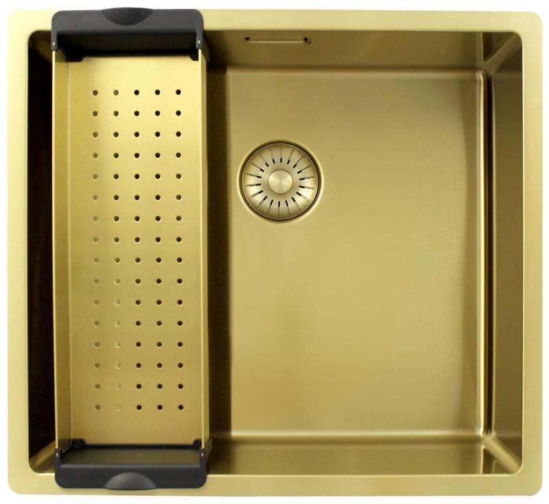 Pure.Sink Exclusivo Guld vask 45x40 cm 10mm radius undermontering, planmontering og overmontering PEX4540-60