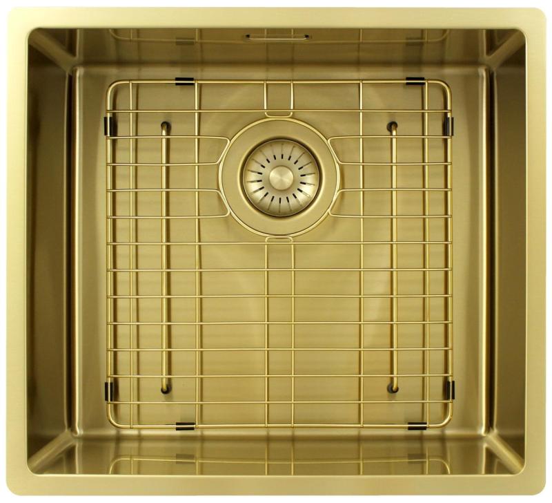 Pure.Sink Exclusivo Guld vask 45x40 cm 10mm radius undermontering, planmontering og overmontering PEX4540-60