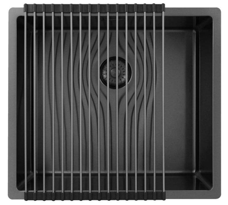 Pure.Sink Exclusivo Gun metal vask 45x40 cm 10mm radius undermontering, planmontering og overmontering PEX4540-61