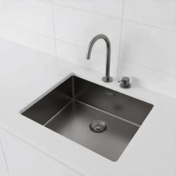 Pure.Sink Exclusivo Gun metal vask 50x40 cm 10mm radius undermontering, fladmontering og overmontering PEX5040-61