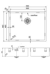 Pure.Sink Exclusivo Kobber køkkenvask 50x40 cm 10mm radius undermontering, planmontering og overmontering PEX5040-62