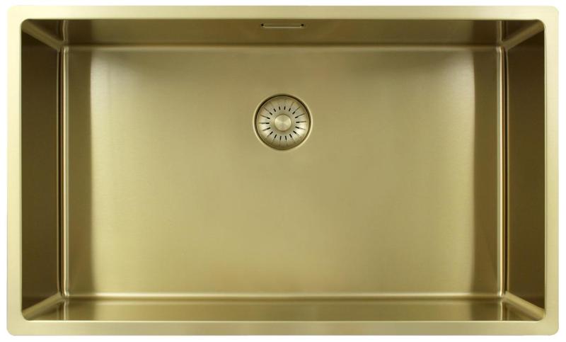 Pure.Sink Exclusivo stor guld vask 70x40 cm 10mm radius undermontering, planmontering og overmontering PEX7040-60