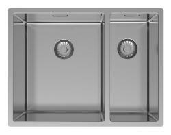 Pure.Sink Exclusivo RVS 1,5 halvanden vask 34+18 cm 10mm radius PEX341840-02