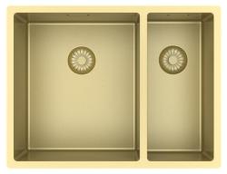 Pure.Sink Exclusivo Guld 1,5 halvanden vask 34+18 cm 10mm radius PEX341840-60
