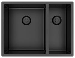 Pure.Sink Exclusivo Gun Metal 1,5 halvanden vask 34+18 cm 10mm radius PEX341840-61