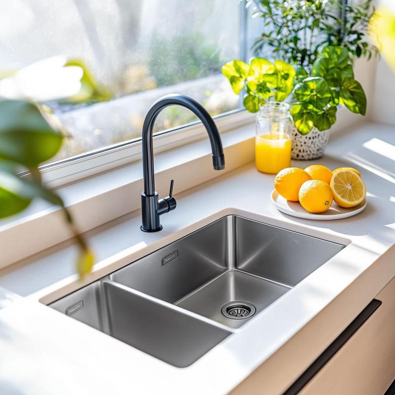 Pure.Sink Exclusivo RVS 1,5 halvanden vask 18+34 cm 10mm radius PEX183440-02