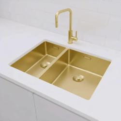 Pure.Sink Exclusivo Gylden 1,5 halvanden vask 18+34 cm 10mm radius PEX183440-60