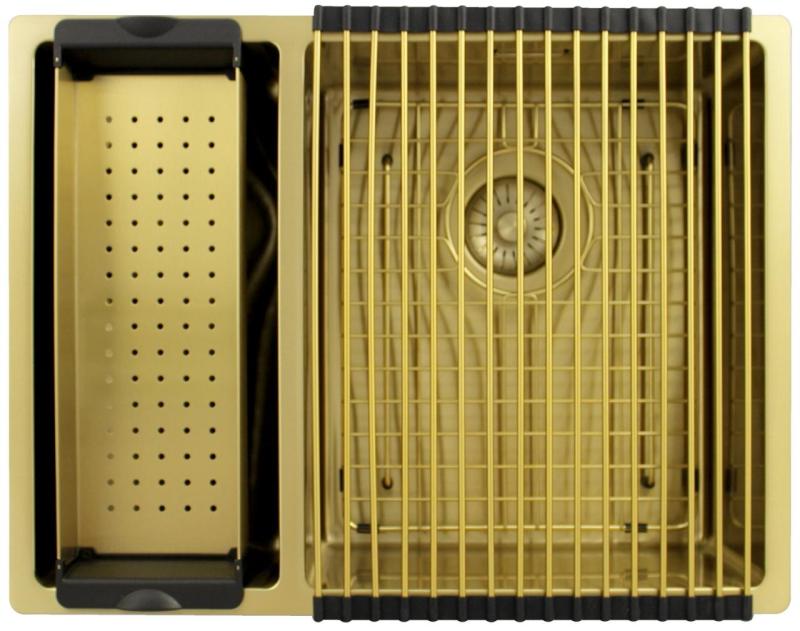 Pure.Sink Exclusivo Gylden 1,5 halvanden vask 18+34 cm 10mm radius PEX183440-60