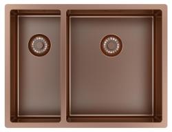 Pure.Sink Exclusivo Kobber 1,5 halvanden vask 18+34cm 10mm radius PEX183440-62
