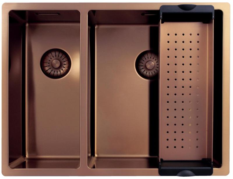 Pure.Sink Exclusivo Kobber 1,5 halvanden vask 18+34cm 10mm radius PEX183440-62