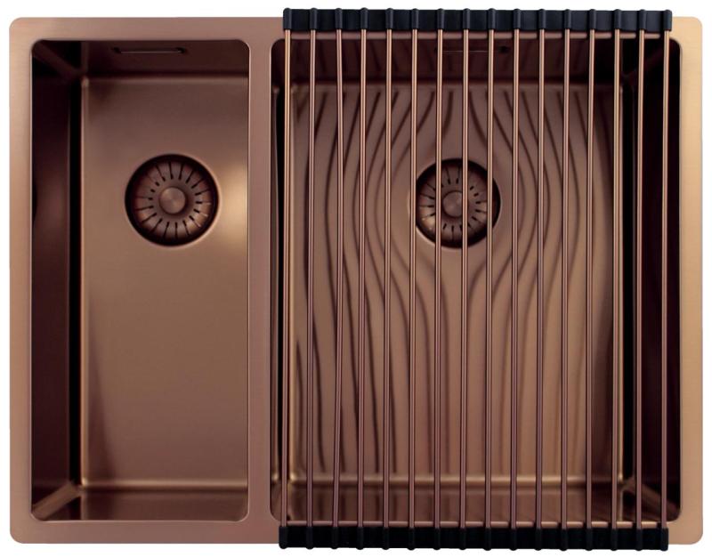 Pure.Sink Exclusivo Kobber 1,5 halvanden vask 18+34cm 10mm radius PEX183440-62