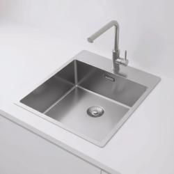 Pure.Sink Exclusivo RVS vask 44x52 cm Tapwing med hanehulbænk 10mm radius PEX4040T-02