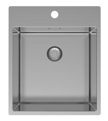 Pure.Sink Exclusivo RVS vask 44x52 cm Tapwing med hanehulbænk 10mm radius PEX4040T-02