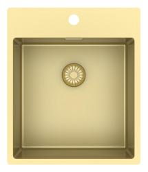 Pure.Sink Exclusivo Gylden vask 44x52 cm Tapvinge med hane hulbænk 10mm radius PEX4040T-60