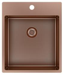 Pure.Sink Exclusivo Kobber vask 44x52 cm Tapwing med hanehulbænk 10mm radius PEX4040T-62