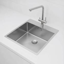 Pure.Sink Exclusivo RVS vask 49x52 cm Tapwing med hanehulbænk 10mm radius PEX4540T-02