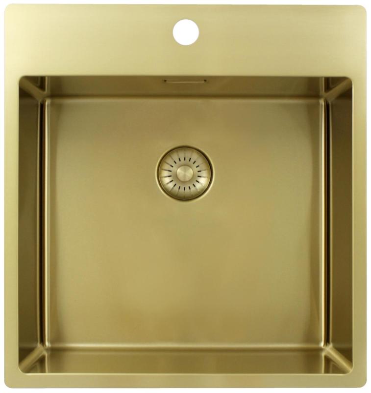 Pure.Sink Exclusivo Guldbækken 49x52 cm Tapwing med hanehulbank 10mm radius PEX4540T-60