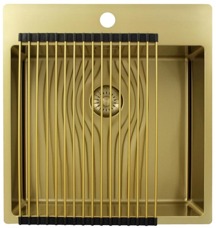 Pure.Sink Exclusivo Guldbækken 49x52 cm Tapwing med hanehulbank 10mm radius PEX4540T-60