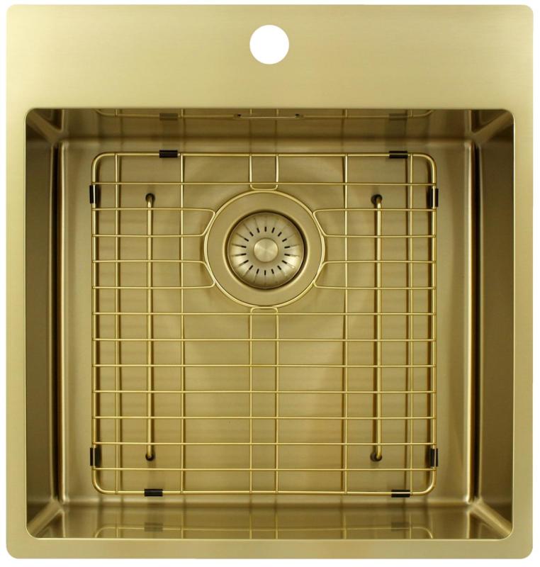 Pure.Sink Exclusivo Guldbækken 49x52 cm Tapwing med hanehulbank 10mm radius PEX4540T-60