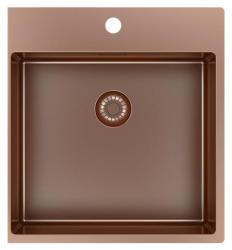 Pure.Sink Exclusivo Kobber vask 49x52 cm Tapwing med hanehul bank 10mm radius PEX4540T-62