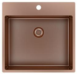 Pure.Sink Exclusivo Kobber køkkenvask 54x52 cm Tapwing med hanehulbænk 10mm radius PEX5040T-62