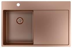 Pure.Sink Exclusivo Kobber lille håndvask med drypområde 78x52 cm Tapwing venstre PEX3478LT-62