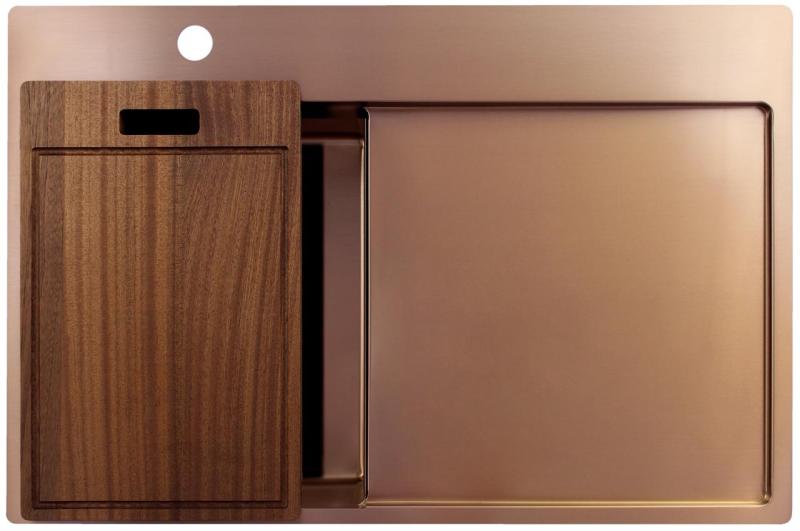 Pure.Sink Exclusivo Kobber lille håndvask med drypområde 78x52 cm Tapwing venstre PEX3478LT-62