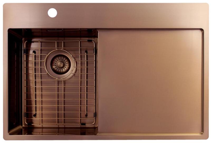 Pure.Sink Exclusivo Kobber lille håndvask med drypområde 78x52 cm Tapwing venstre PEX3478LT-62