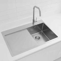 Pure.Sink Exclusivo RVS lille vask med dræningsområde 78x52 cm Tapwing til højre PEX3478RT-02