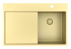 Pure.Sink Exclusivo Gylden lille vask med dræningsområde 78x52 cm Tapwing til højre PEX3478RT-60