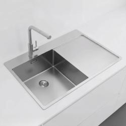 Pure.Sink Exclusivo RVS vask med afløbsområde 78x52 cm Tapwing venstre PEX4078LT-02